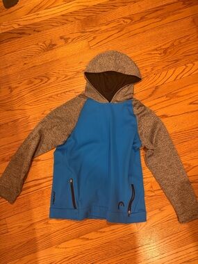 Head Blue and Gray Kids Hoodie